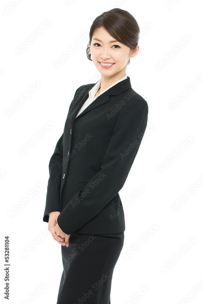 Beautiful asian business woman isolated on white background Beautiful asian business woman isolated on white background