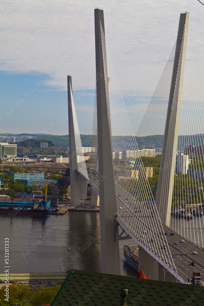 Naklejka premium Big suspension bridge