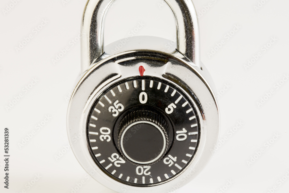 Combination lock on white background Combination lock on white background