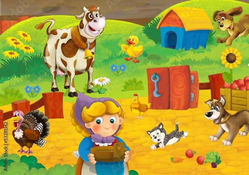 Fototapeta Naklejka Na Ścianę i Meble -  The farm illustration for kids