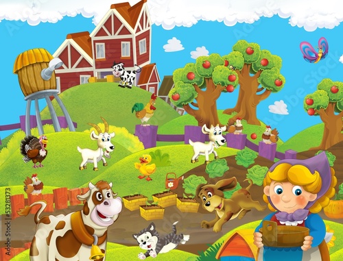 The farm illustration for kids