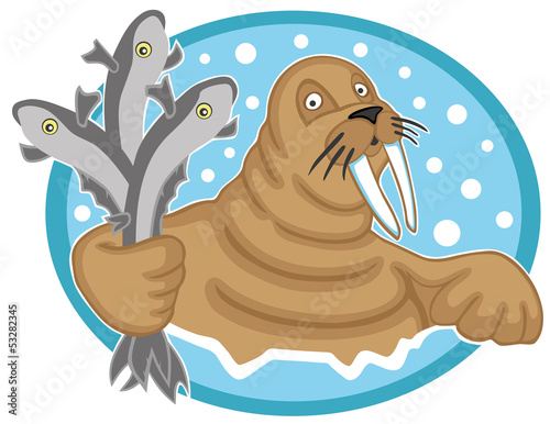 Cartoon walrus.