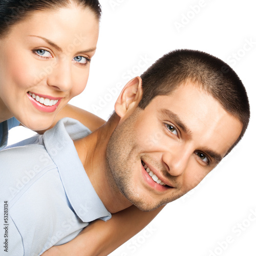 Portrait of young smiling attractive couple