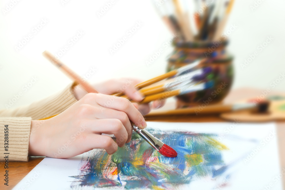 Naklejka premium Paints and brushes