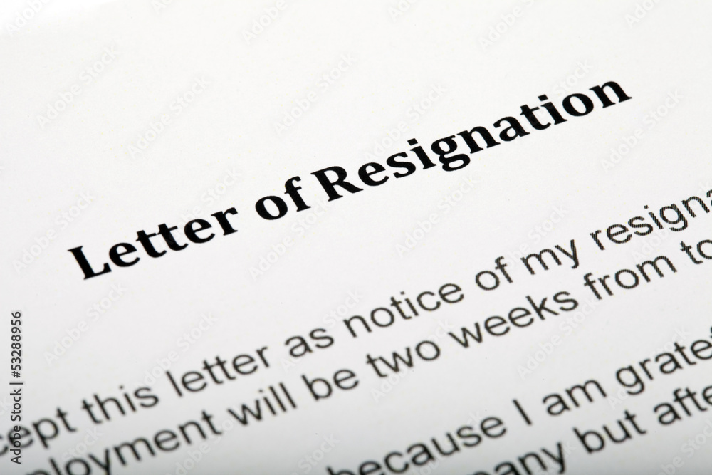 Letter of Resignation