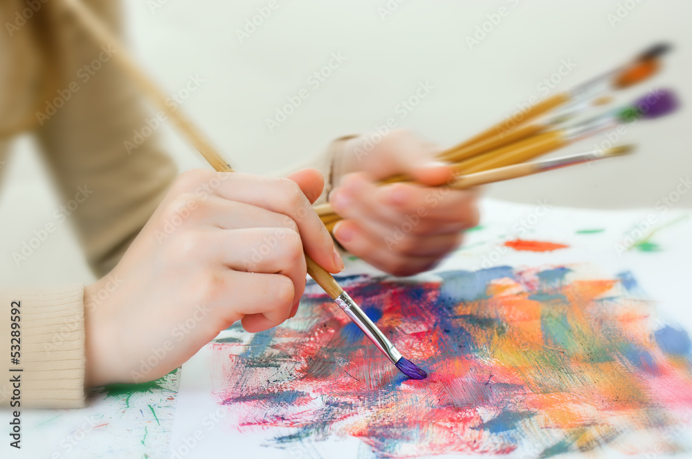 Naklejka premium Paints and brushes