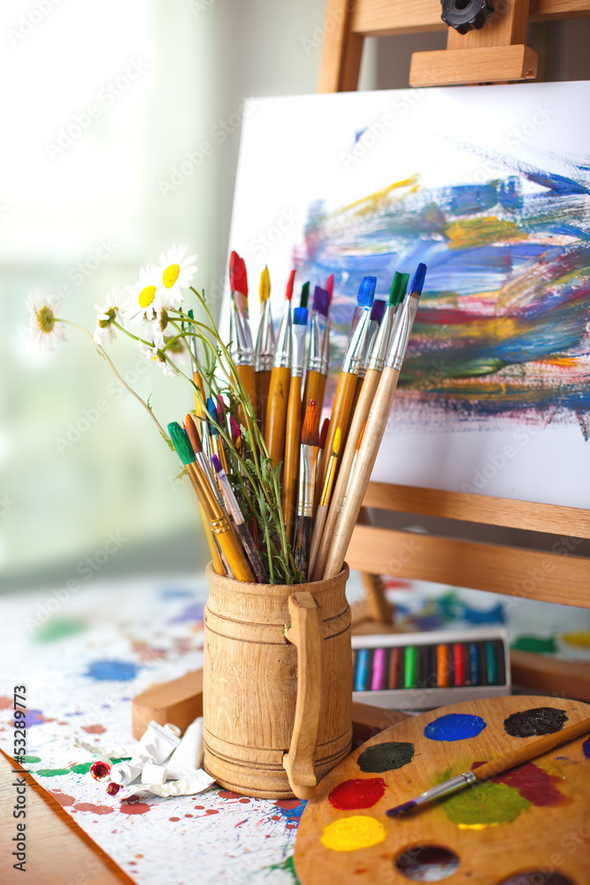 Paints and brushes Paints and brushes