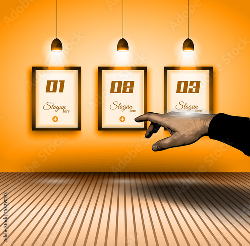 Original Infographics - Interior art gallery with 3 solutions