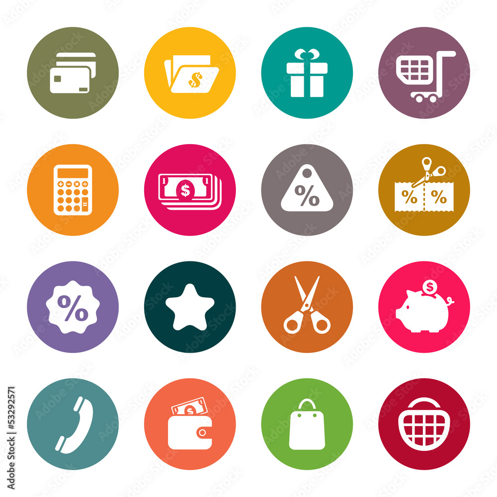 Shopping theme icons Shopping theme icons