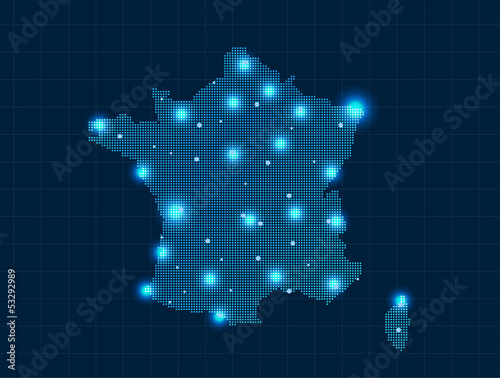 pixel France map photo