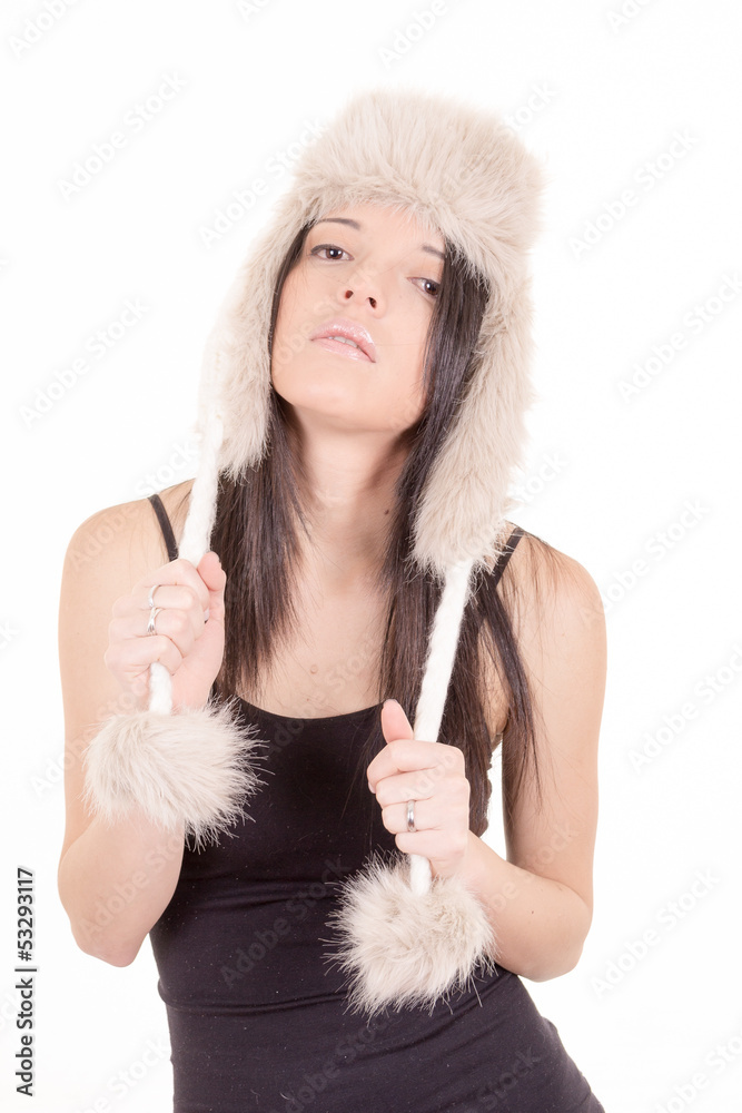 Beautiful Girl in Furry Hat. Winter Woman Portrait Beautiful Girl in Furry Hat. Winter Woman Portrait
