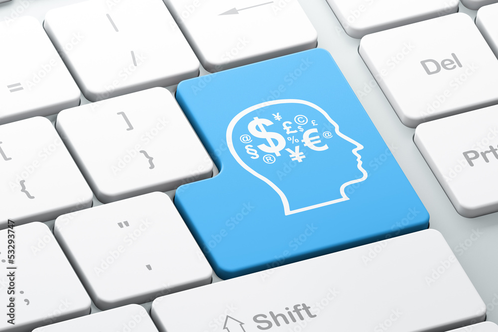 Finance concept: Finance Symbol on computer keyboard background