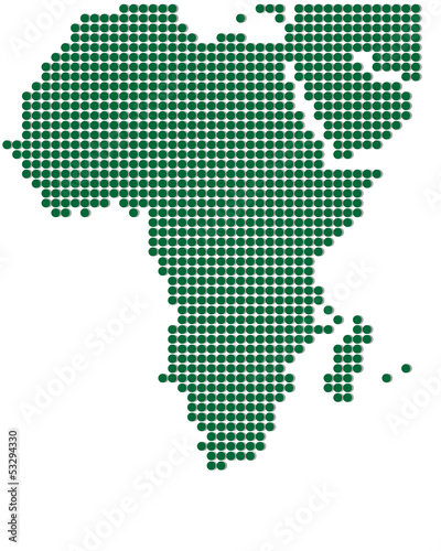 Green map of Africa.