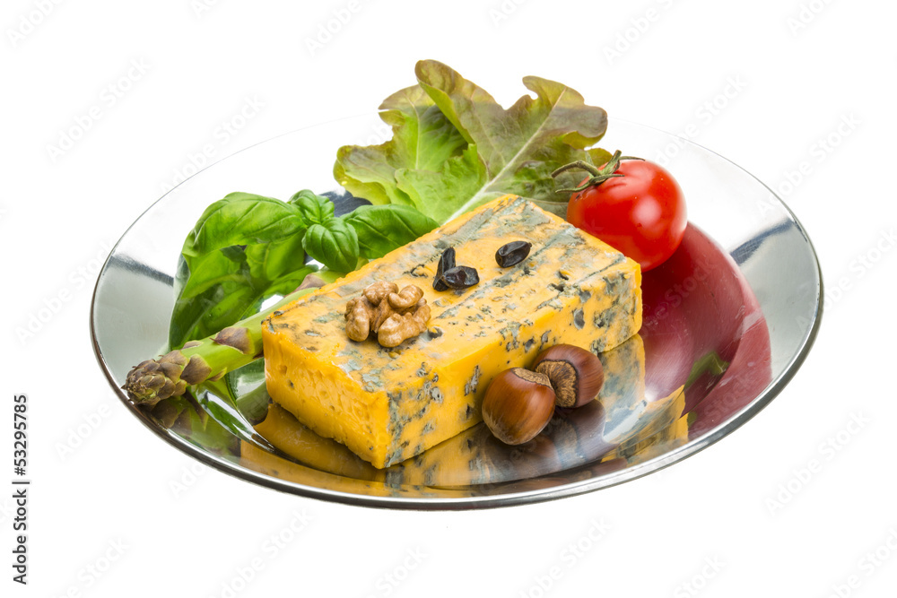 Gold cheese with mould
