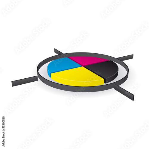 CMYK print registration mark - vector illustration