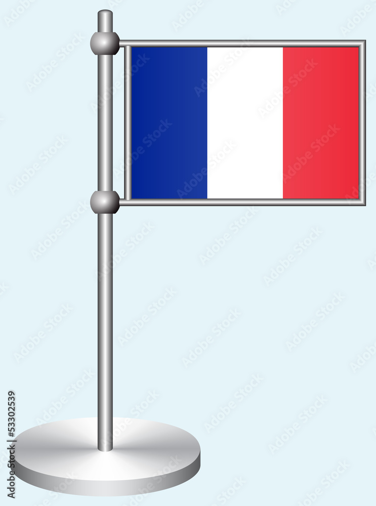 France Vector Flag with Metal Stand France Vector Flag with Metal Stand