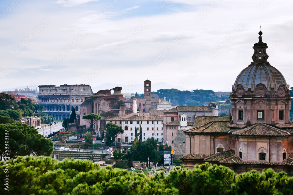 view of Coliseum from Capitol Hill, Rome