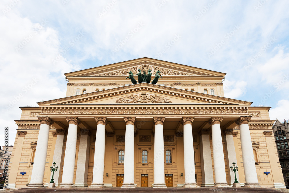 facade of Bolshoi Theater in Moscow