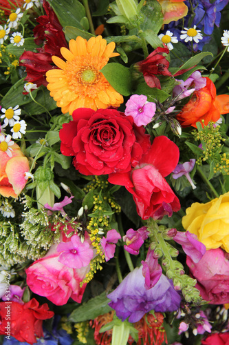 Flower arrangement in bright colors
