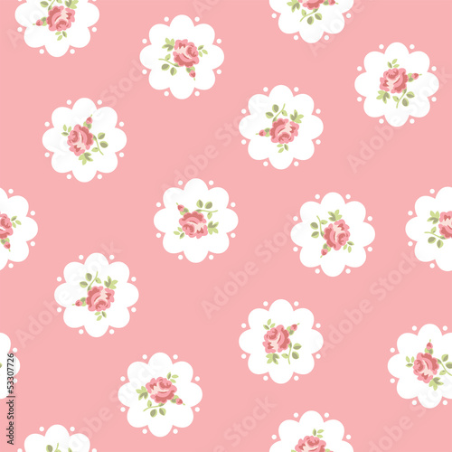 Vector floral seamless pattern with roses
