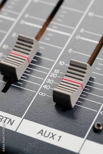 Sliders of an Audio Mixer