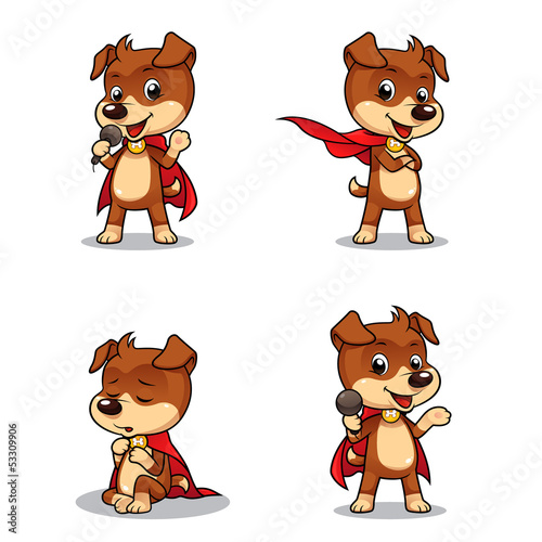 Superhero Puppy Dog 01. Vector EPS8 file.