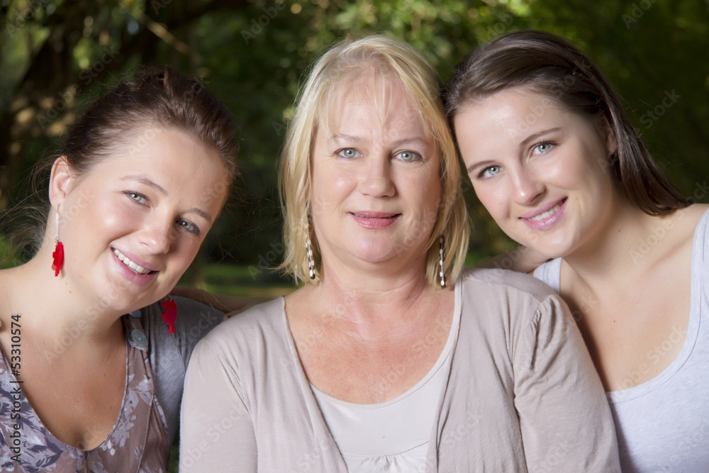 Beautiful Young Mom with Daughters Beautiful Young Mom with Daughters