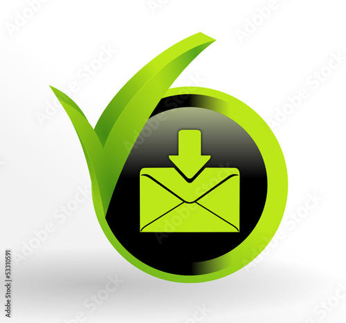 emails sur bouton vert et noir