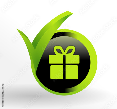 offrir un cadeau sur bouton vert et noir