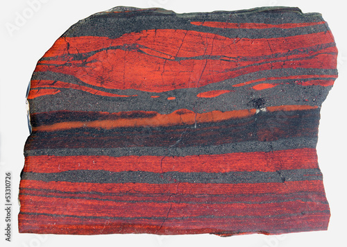 Neoarchean (2.7 giga year old) Banded Iron Formation, jaspilite photo