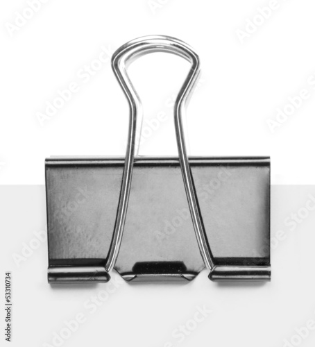 Close up of a binder clip