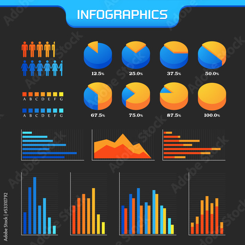 Business charts info graph