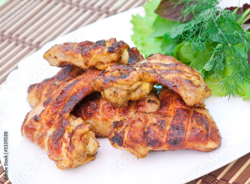  Chicken wings with salad