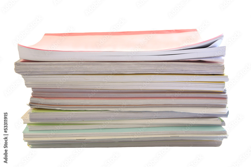 Stack of books isolated on white (Work load concept) Stack of books isolated on white (Work load concept)