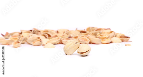 Two pistachios and peel.