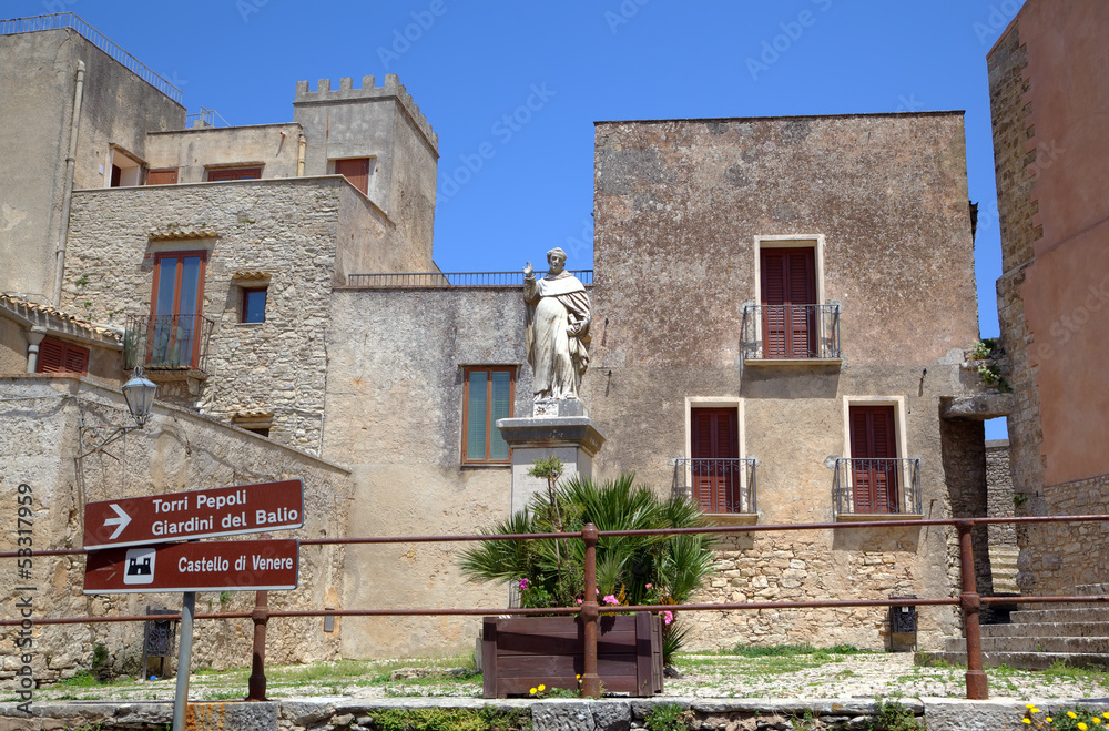 Square of Saint Giuliano church in Erice. Sicily, Italy Square of Saint Giuliano church in Erice. Sicily, Italy