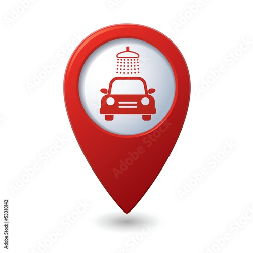 Car wash icon on map pointer