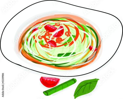 papaya salad vector