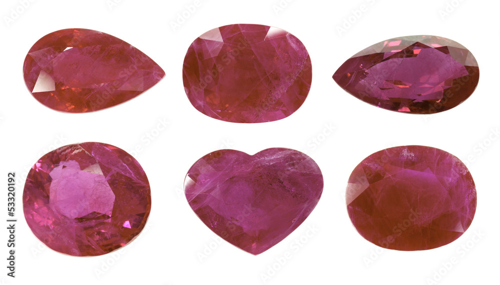 Red ruby isolated on white background Red ruby isolated on white background
