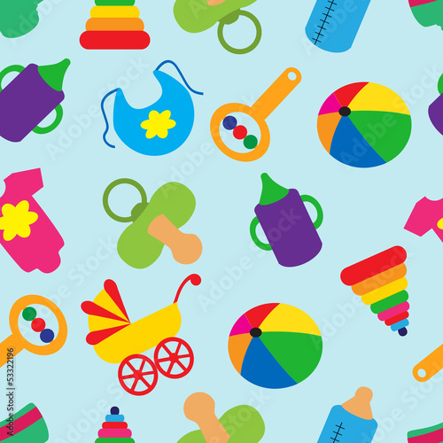 seamless pattern with children's accessories