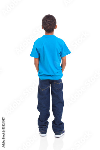 rear view of african american boy