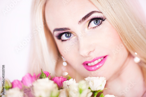 portrait of a beautiful girl with white hair