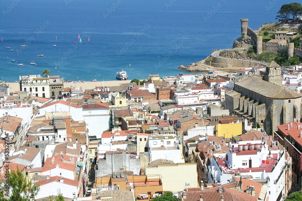 View on Vila Vella ( Old Town) in Tossa de Mar, Spain.