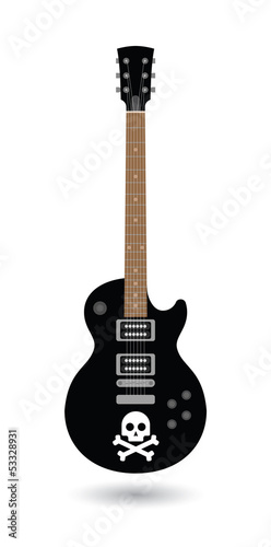 Electric guitar with skull vector