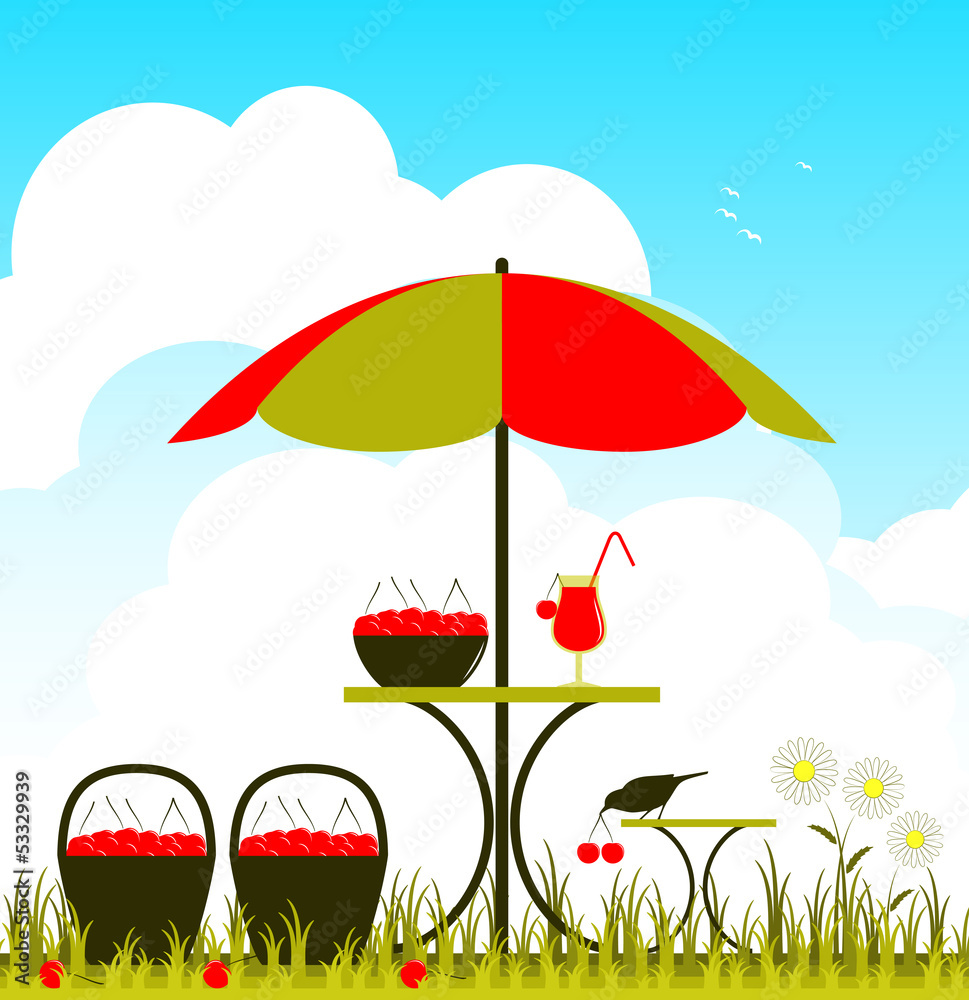 Naklejka premium cherry harvest