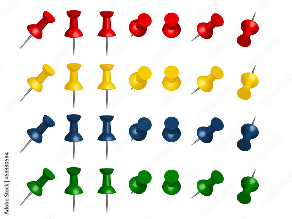 Pins Vektor verschiedene Farben