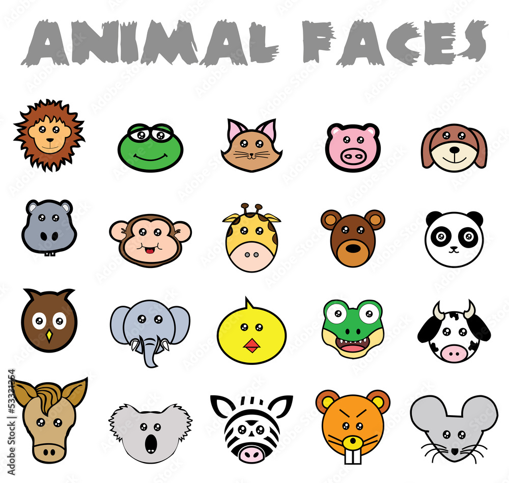 Fototapeta premium Animal Faces