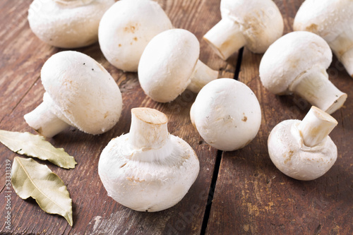 Bunch of fresh white mushrooms