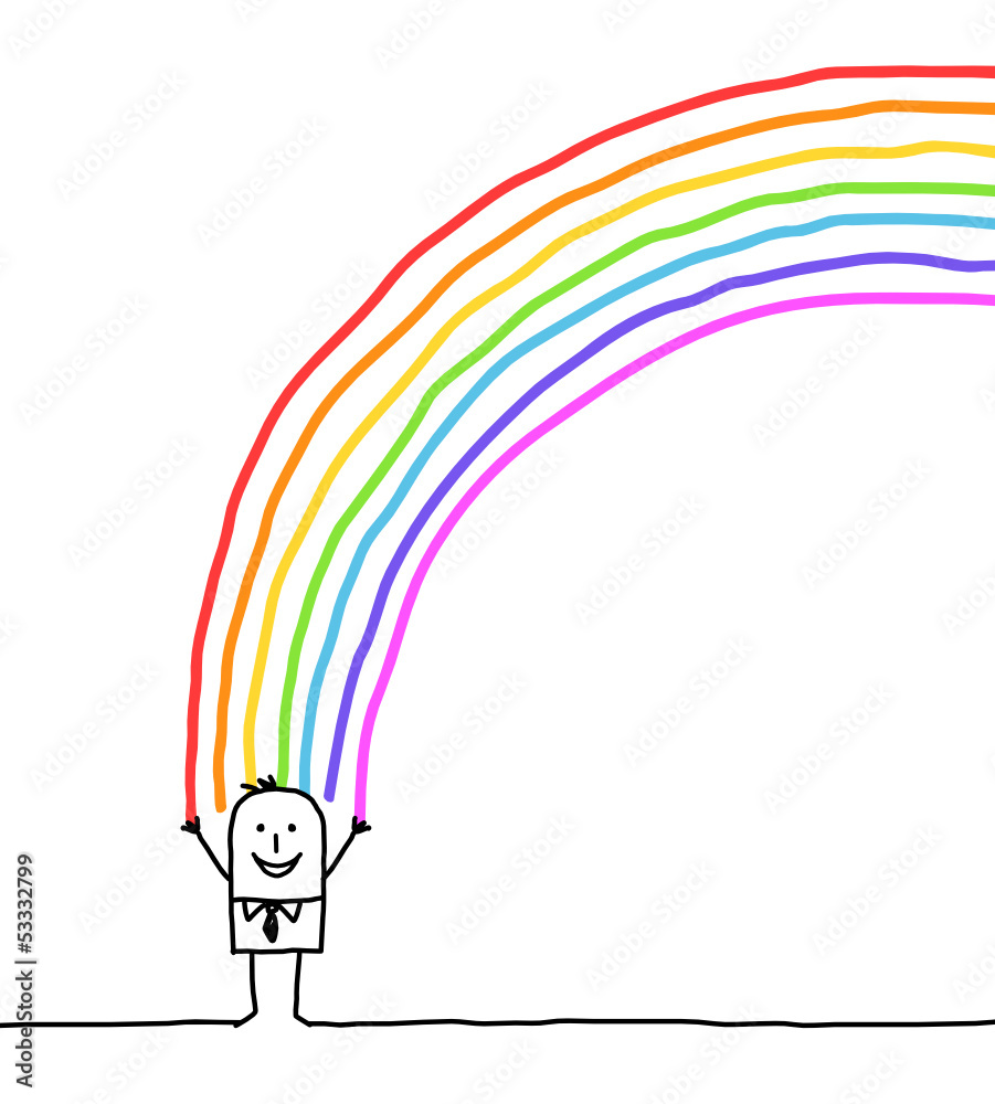 man & rainbow