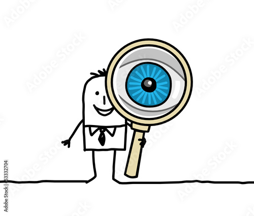 man & magnifying glass 